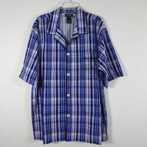 Polo Ralph Lauren Pajama Top Men's Size L Blue Cotton Short Sleeve Loungewear
